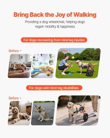 Dog Wheelchair for Back Legs, Lightweight 2 Wheels Pet Wheelchair, Height, Width & Length Adjustable, Dog Cart with Shock-Absorbing Wheels, for Injure