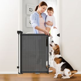 Retractable Baby & Pet Gate - 34in Tall, Extends to 61in Width - Durable, See-Through Mesh