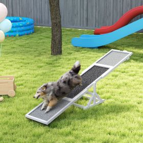 Wooden Dog Agility Seesaw for Training and Exercise, Weather Resistant, 83" L x 16" W x 14" H, White
