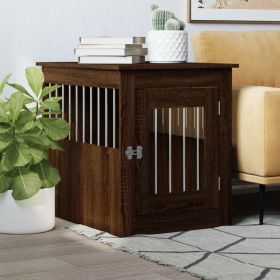 Dog Crate Furniture Brown Oak 21.7"x29.5"x25.6" Engineered Wood