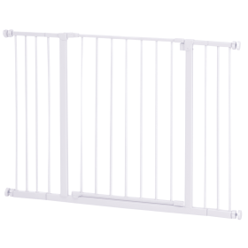 Pressure Fit Dog Gate Pet Barrier for stairs doorway, 29.9''- 42.1'' Width White