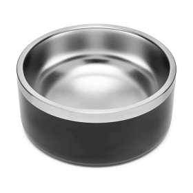 Dog Bowl, Stainless Steel Dog Food And Water Bowl With Non Slip Quiet Bottom, Easy To Clean, Dishwasher Safe, 42oz (Color: Black)