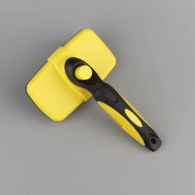Pet Automatic Retractable Brush (Color: Yellow)