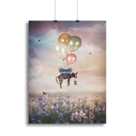 Floating Gift Dog Canvas Print or Poster (Type: Standard Framed Canvas Print, size: 12" x 8" / 30cm x 20cm approx)