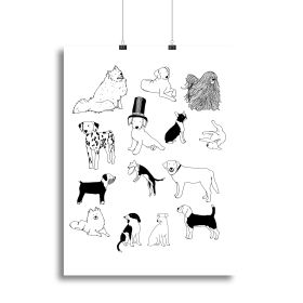 Dogs Canvas Print or Poster (Type: Standard Framed Canvas Print, size: 12" x 8" / 30cm x 20cm approx)